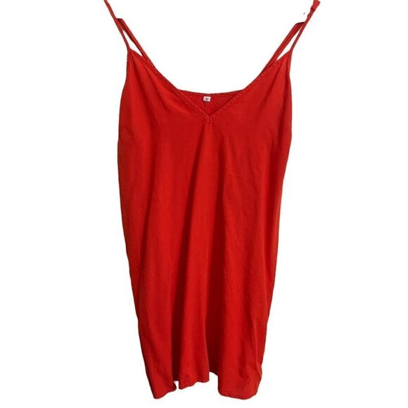 Urban Outfitters Women's Orange Vneck Flowy Tunic Tank Top Blouse Small - Picture 1 of 5